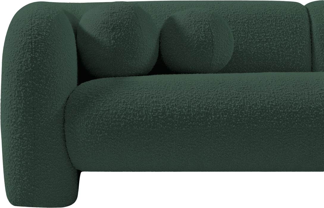 Meridian Furniture - Emory 89" Green Boucle Fabric Upholstered Sofa - 139Green-S - GreatFurnitureDeal