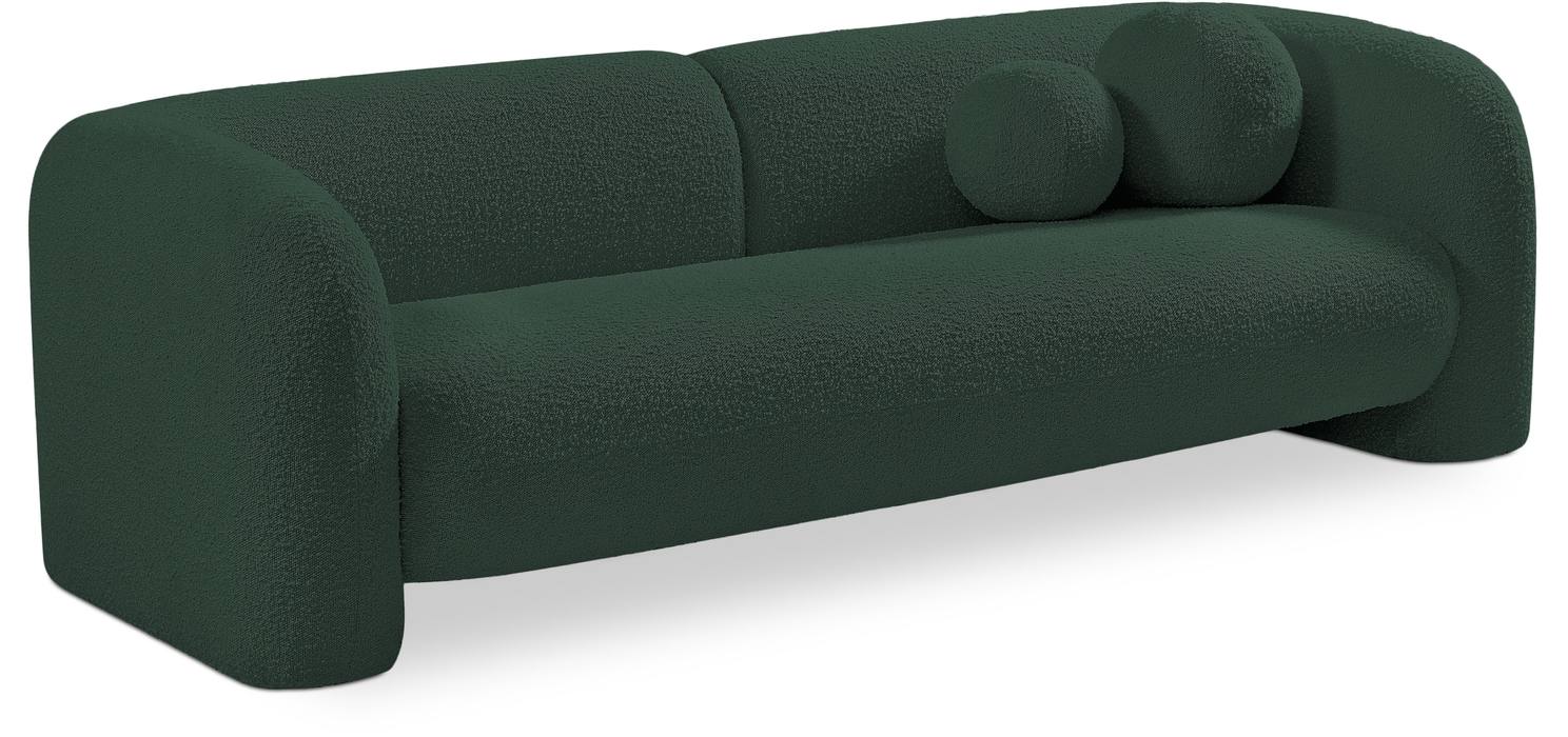 Meridian Furniture - Emory 89" Green Boucle Fabric Upholstered Sofa - 139Green-S - GreatFurnitureDeal