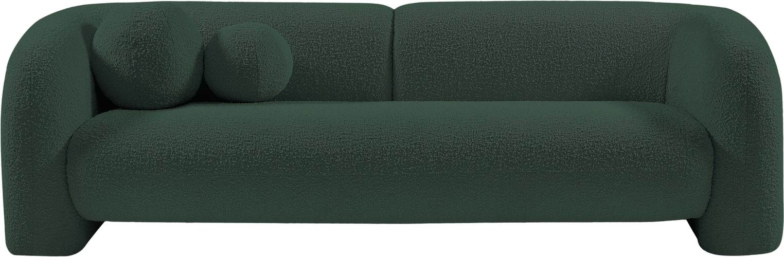 Meridian Furniture - Emory 89" Green Boucle Fabric Upholstered Sofa - 139Green-S - GreatFurnitureDeal