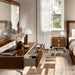ESF Furniture - Eva 6 Piece King Bedroom Set in Rich Tobacco Walnut - EVAKSBED-6SET - GreatFurnitureDeal