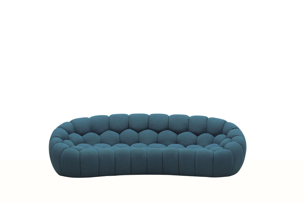 VIG Furniture - Divani Casa Yolonda - Modern Curved Dark Teal Fabric Sofa - VGEV2126C-SOFA-C-15 - GreatFurnitureDeal