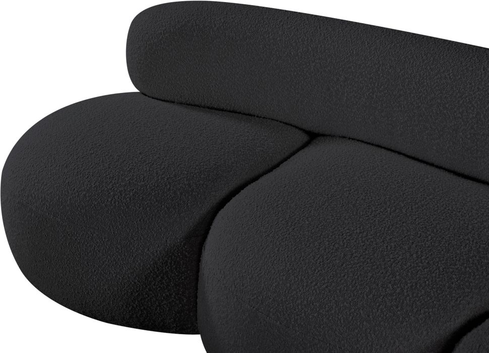 Meridian Furniture - Venti 88.5" Black Boucle Fabric Upholstered Sofa - 140Black-S - GreatFurnitureDeal
