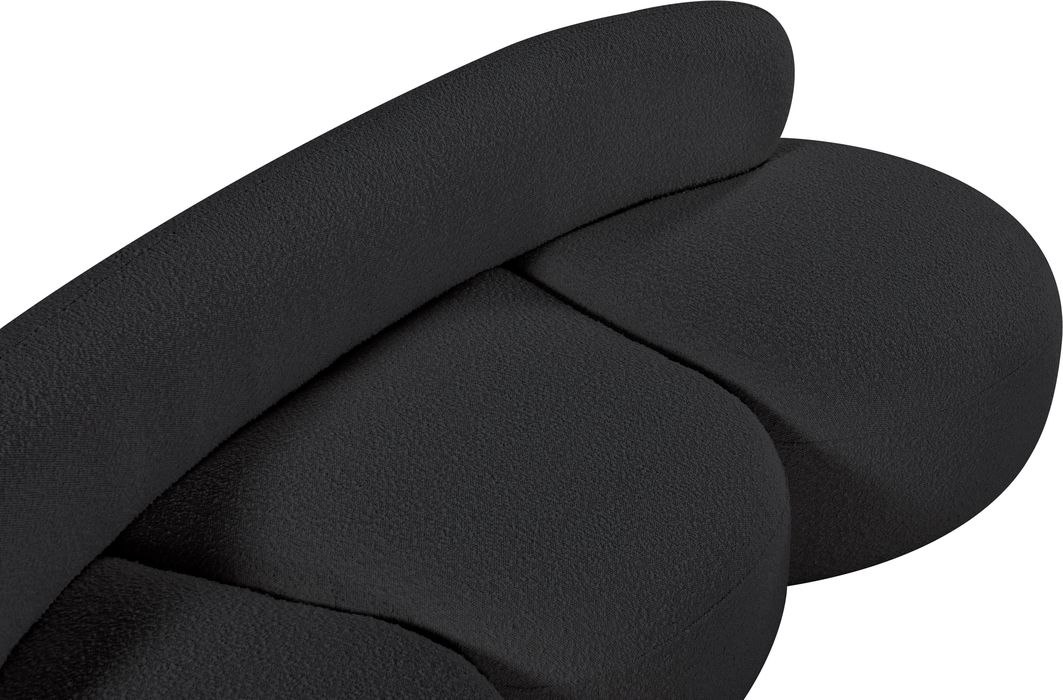 Meridian Furniture - Venti 88.5" Black Boucle Fabric Upholstered Sofa - 140Black-S - GreatFurnitureDeal