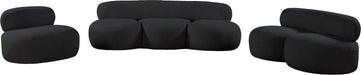 Meridian Furniture - Venti 88.5" Black Boucle Fabric Upholstered Sofa - 140Black-S - GreatFurnitureDeal