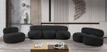 Meridian Furniture - Venti 88.5" Black Boucle Fabric Upholstered Sofa - 140Black-S - GreatFurnitureDeal