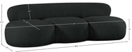 Meridian Furniture - Venti 88.5" Black Boucle Fabric Upholstered Sofa - 140Black-S - GreatFurnitureDeal