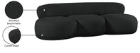 Meridian Furniture - Venti 88.5" Black Boucle Fabric Upholstered Sofa - 140Black-S - GreatFurnitureDeal