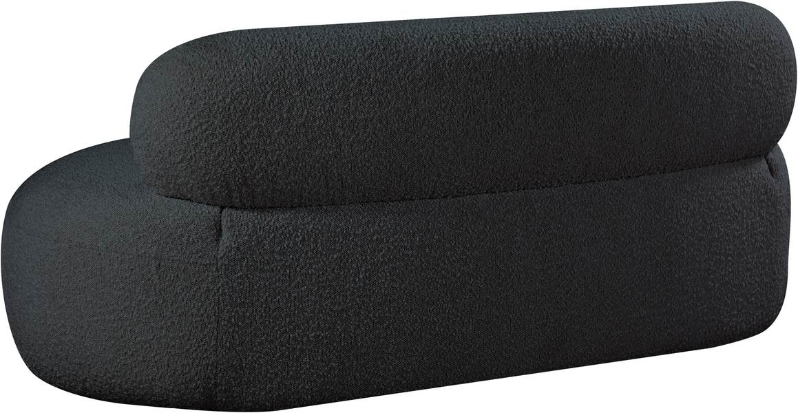 Meridian Furniture - Venti 88.5" Black Boucle Fabric Upholstered Sofa - 140Black-S - GreatFurnitureDeal