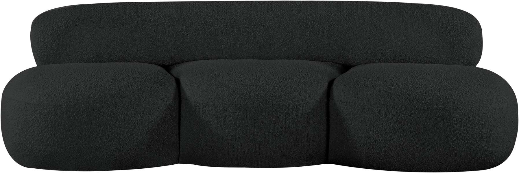 Meridian Furniture - Venti 88.5" Black Boucle Fabric Upholstered Sofa - 140Black-S - GreatFurnitureDeal