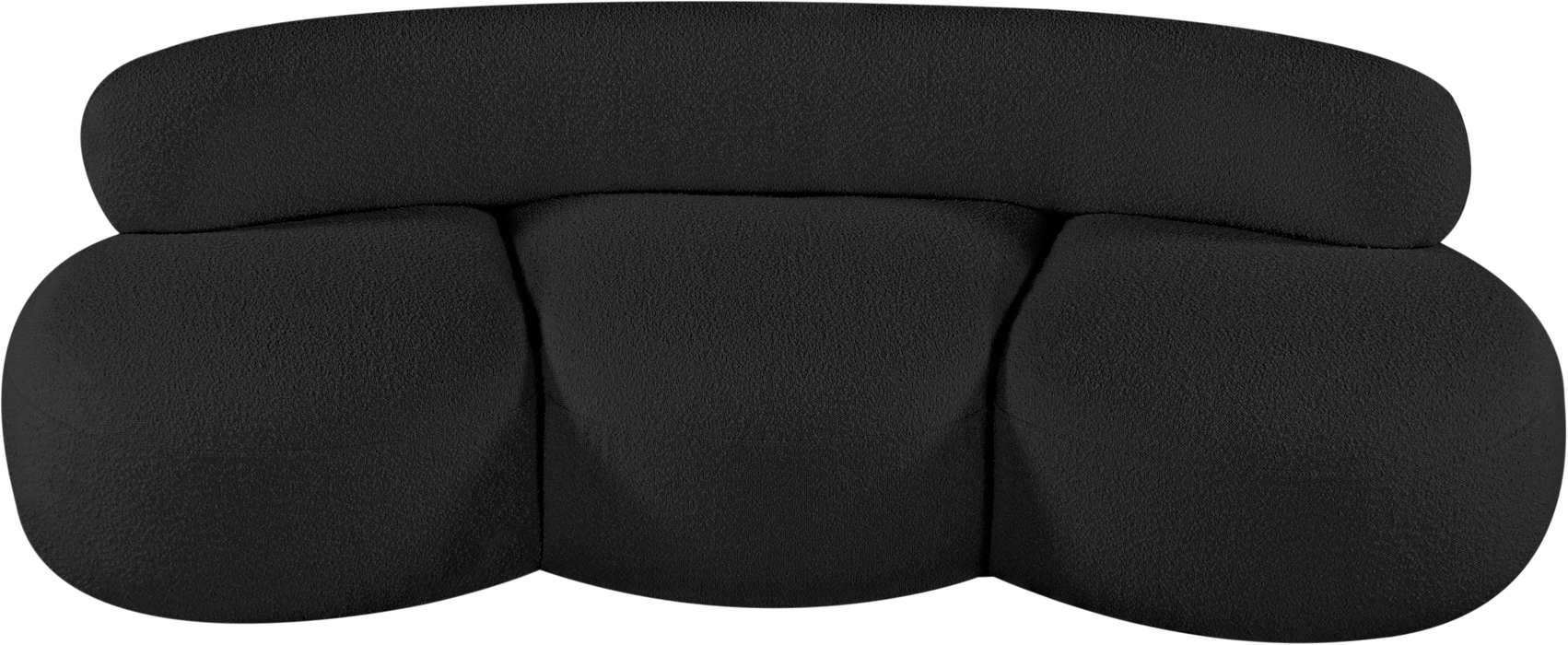 Meridian Furniture - Venti 88.5" Black Boucle Fabric Upholstered Sofa - 140Black-S - GreatFurnitureDeal
