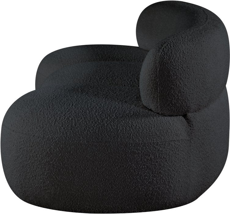 Meridian Furniture - Venti 88.5" Black Boucle Fabric Upholstered Sofa - 140Black-S - GreatFurnitureDeal