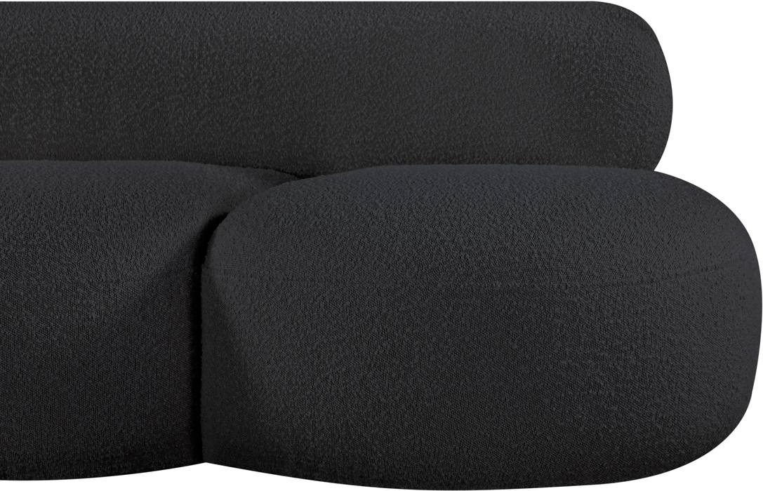 Meridian Furniture - Venti 88.5" Black Boucle Fabric Upholstered Sofa - 140Black-S - GreatFurnitureDeal