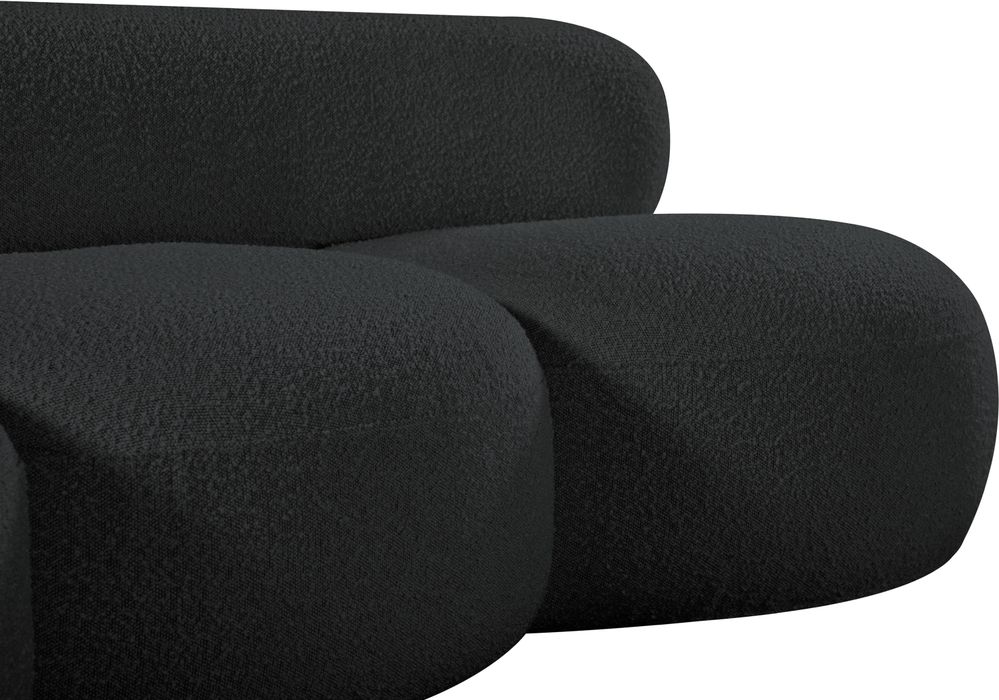 Meridian Furniture - Venti 88.5" Black Boucle Fabric Upholstered Sofa - 140Black-S - GreatFurnitureDeal