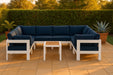 Meridian Furniture - Nizuc 120" Water Resistant Fabric Upholstered Outdoor Patio 8 Piece Modular Sectional - 375Navy-Sec8B - GreatFurnitureDeal