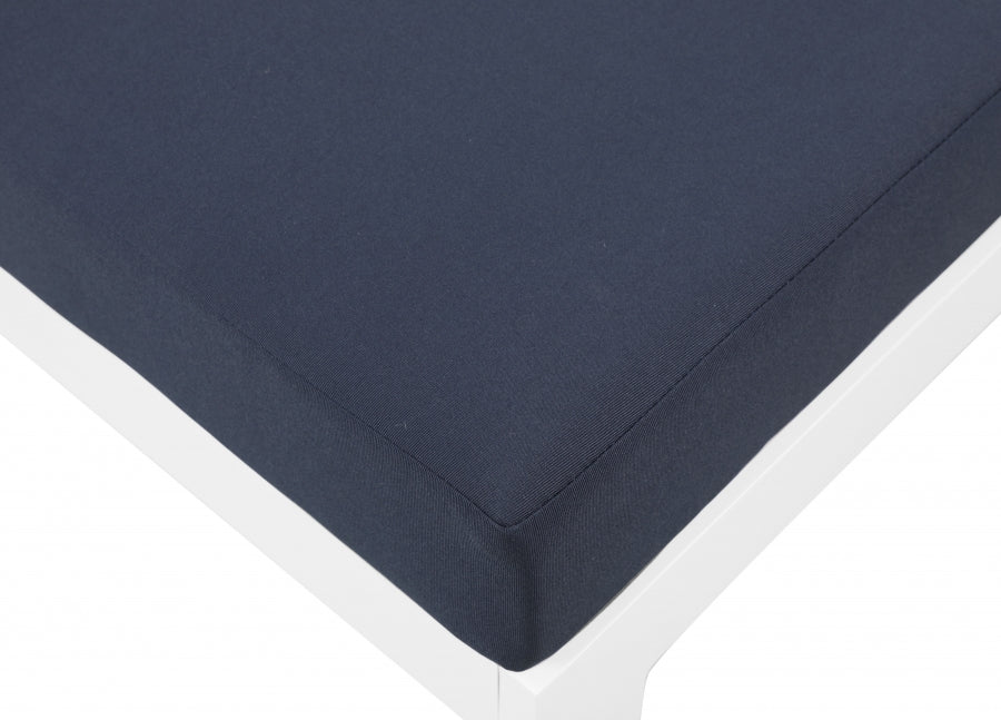 Meridian Furniture - Nizuc 120" Water Resistant Fabric Upholstered Outdoor Patio 8 Piece Modular Sectional - 375Navy-Sec8B - GreatFurnitureDeal
