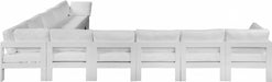 Meridian Furniture - Nizuc 180" Water Resistant Fabric Upholstered Outdoor Patio 10 Piece Modular Sectional - 375White-Sec10A - GreatFurnitureDeal