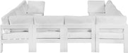 Meridian Furniture - Nizuc 120" Water Resistant Fabric Upholstered Outdoor Patio 8 Piece Modular Sectional - 375White-Sec8B - GreatFurnitureDeal