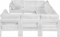 Meridian Furniture - Nizuc 120" Water Resistant Fabric Upholstered Outdoor Patio 8 Piece Modular Sectional - 375White-Sec8B - GreatFurnitureDeal