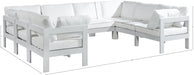 Meridian Furniture - Nizuc 120" Water Resistant Fabric Upholstered Outdoor Patio 8 Piece Modular Sectional - 375White-Sec8B - GreatFurnitureDeal