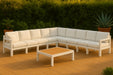 Meridian Furniture - Nizuc 150" Water Resistant Fabric Upholstered Outdoor Patio 9 Piece Modular Sectional - 375White-Sec9B - GreatFurnitureDeal
