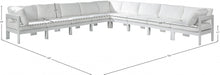 Meridian Furniture - Nizuc 150" Water Resistant Fabric Upholstered Outdoor Patio 9 Piece Modular Sectional - 375White-Sec9B - GreatFurnitureDeal