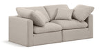 Meridian Furniture - Indulge 70" Beige Linen Textured Fabric Upholstered 2pc. Loveseat - 141Beige-S70 - GreatFurnitureDeal
