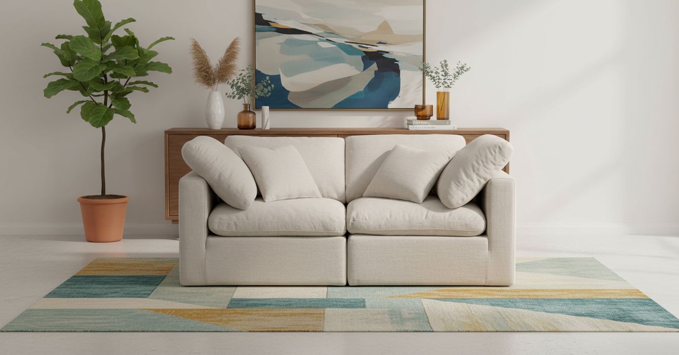 Meridian Furniture - Indulge 70" Beige Linen Textured Fabric Upholstered 2pc. Loveseat - 141Beige-S70 - GreatFurnitureDeal