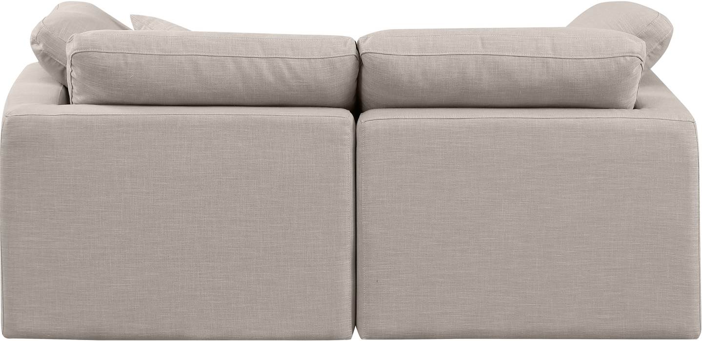 Meridian Furniture - Indulge 70" Beige Linen Textured Fabric Upholstered 2pc. Loveseat - 141Beige-S70 - GreatFurnitureDeal