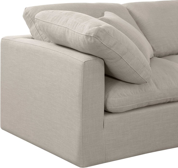 Meridian Furniture - Indulge 70" Beige Linen Textured Fabric Upholstered 2pc. Loveseat - 141Beige-S70 - GreatFurnitureDeal