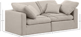 Meridian Furniture - Indulge 70" Beige Linen Textured Fabric Upholstered 2pc. Loveseat - 141Beige-S70 - GreatFurnitureDeal