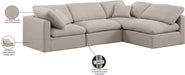 Meridian Furniture - Indulge 105" Beige Linen Textured Fabric Upholstered 4pc. Sectional - 141Beige-Sec4B - GreatFurnitureDeal