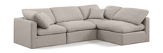 Meridian Furniture - Indulge 105" Beige Linen Textured Fabric Upholstered 4pc. Sectional - 141Beige-Sec4B - GreatFurnitureDeal