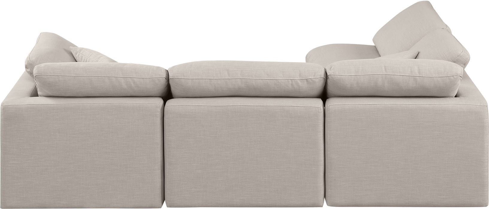 Meridian Furniture - Indulge 105" Beige Linen Textured Fabric Upholstered 4pc. Sectional - 141Beige-Sec4B - GreatFurnitureDeal