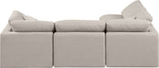 Meridian Furniture - Indulge 105" Beige Linen Textured Fabric Upholstered 4pc. Sectional - 141Beige-Sec4B - GreatFurnitureDeal