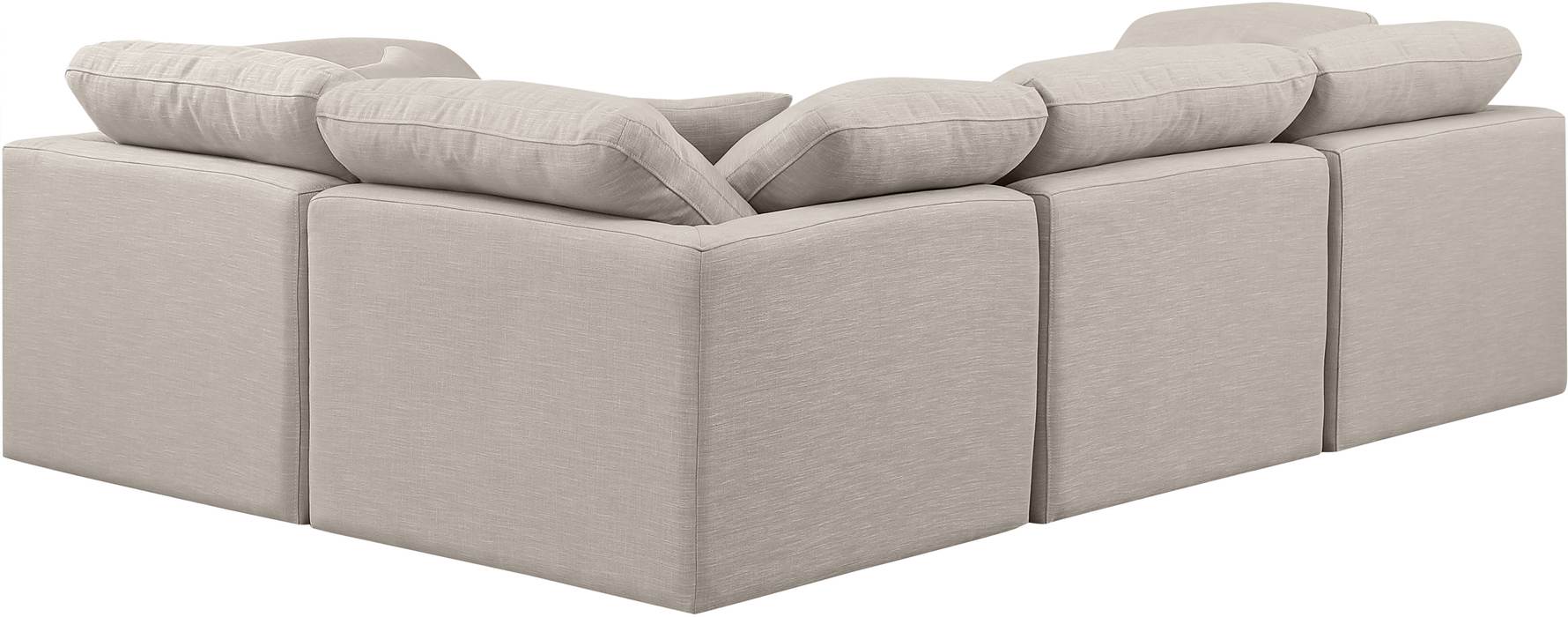 Meridian Furniture - Indulge 105" Beige Linen Textured Fabric Upholstered 4pc. Sectional - 141Beige-Sec4C - GreatFurnitureDeal
