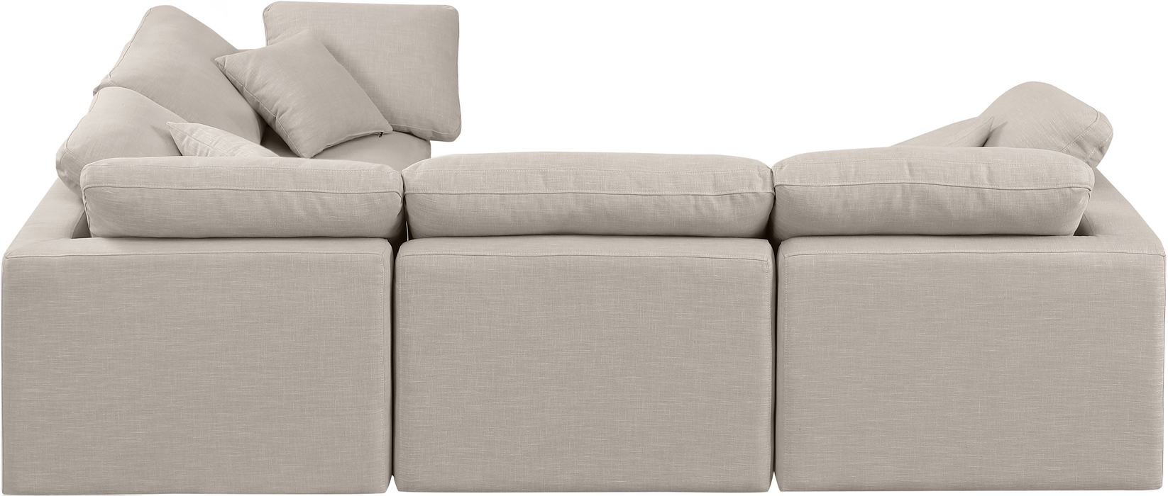 Meridian Furniture - Indulge 105" Beige Linen Textured Fabric Upholstered 4pc. Sectional - 141Beige-Sec4C - GreatFurnitureDeal