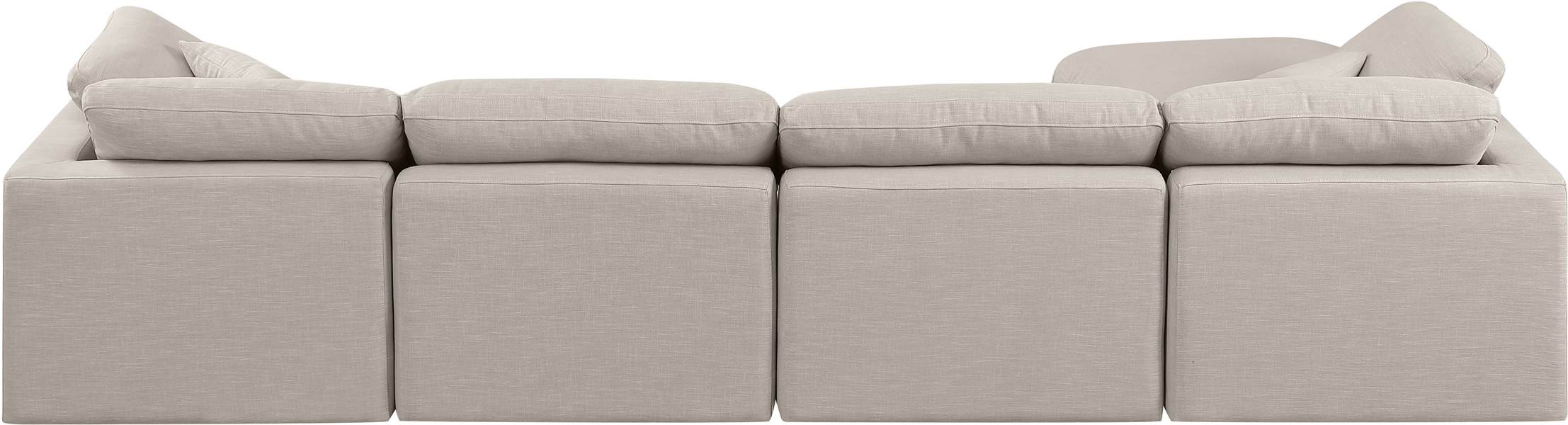 Meridian Furniture - Indulge 140" Beige Linen Textured Fabric Upholstered 5pc. Sectional - 141Beige-Sec5A - GreatFurnitureDeal