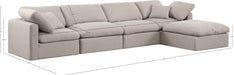 Meridian Furniture - Indulge 140" Beige Linen Textured Fabric Upholstered 5pc. Sectional - 141Beige-Sec5A - GreatFurnitureDeal