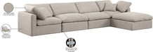 Meridian Furniture - Indulge 140" Beige Linen Textured Fabric Upholstered 5pc. Sectional - 141Beige-Sec5A - GreatFurnitureDeal