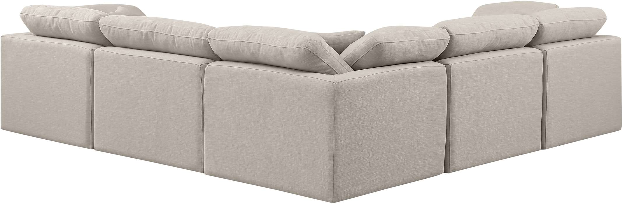 Meridian Furniture - Indulge 105" Beige Linen Textured Fabric Upholstered 5pc. Sectional - 141Beige-Sec5C - GreatFurnitureDeal