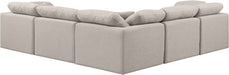 Meridian Furniture - Indulge 105" Beige Linen Textured Fabric Upholstered 5pc. Sectional - 141Beige-Sec5C - GreatFurnitureDeal