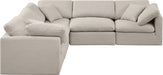 Meridian Furniture - Indulge 105" Beige Linen Textured Fabric Upholstered 5pc. Sectional - 141Beige-Sec5C - GreatFurnitureDeal