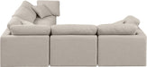 Meridian Furniture - Indulge 105" Beige Linen Textured Fabric Upholstered 5pc. Sectional - 141Beige-Sec5C - GreatFurnitureDeal