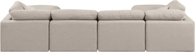 Meridian Furniture - Indulge 140" Beige Linen Textured Fabric Upholstered 6pc. Sectional - 141Beige-Sec6B - GreatFurnitureDeal
