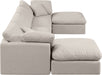 Meridian Furniture - Indulge 140" Beige Linen Textured Fabric Upholstered 6pc. Sectional - 141Beige-Sec6B - GreatFurnitureDeal
