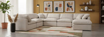 Meridian Furniture - Indulge 140" Beige Linen Textured Fabric Upholstered 7pc. Sectional - 141Beige-Sec7A - GreatFurnitureDeal