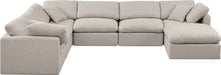 Meridian Furniture - Indulge 140" Beige Linen Textured Fabric Upholstered 7pc. Sectional - 141Beige-Sec7A - GreatFurnitureDeal