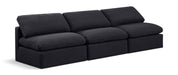 Meridian Furniture - Indulge 105" Black Linen Textured Fabric Upholstered 3pc. Armless Sofa - 141Black-S3 - GreatFurnitureDeal