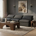 Meridian Furniture - Indulge 105" Black Linen Textured Fabric Upholstered 3pc. Armless Sofa - 141Black-S3 - GreatFurnitureDeal