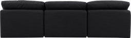 Meridian Furniture - Indulge 105" Black Linen Textured Fabric Upholstered 3pc. Armless Sofa - 141Black-S3 - GreatFurnitureDeal
